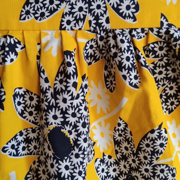 25" Vintage 1970's Womens Skirt sz 10 True VTG 70s SUNFLOWER PRINT YELLOW MINI - Picture 3 of 6